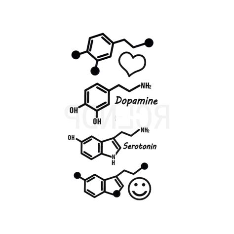 Dopamine Chemical Structure Temporary Tattoo Set Of 3 Etsy