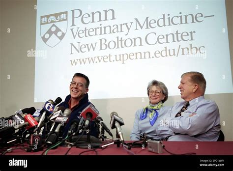 Dr Dean Richardson Left And Gretchen Jackson And Her Husband Roy Are Seen During A Press Conference At The University Of Pennsylvania S New Bolton Center For Large Animals In Kennett Square Pa