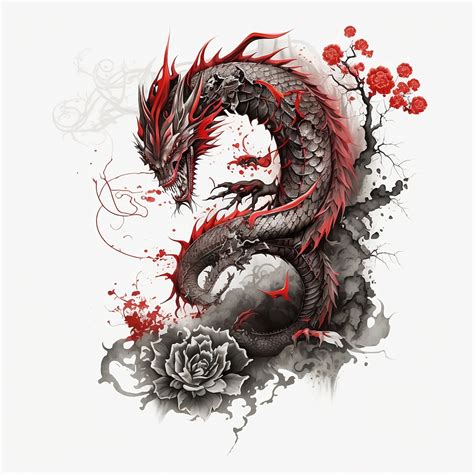 Dragon Tattoo Design White Background Png File Download High Resolution Etsy
