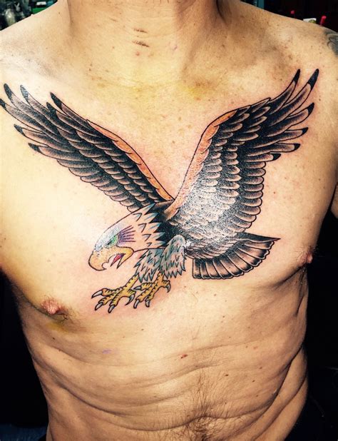 Eagle Chest Tattoo By Christian Cervantes Bob Amp Charlie Roberts Spotlight Tattoo Eagle Chest