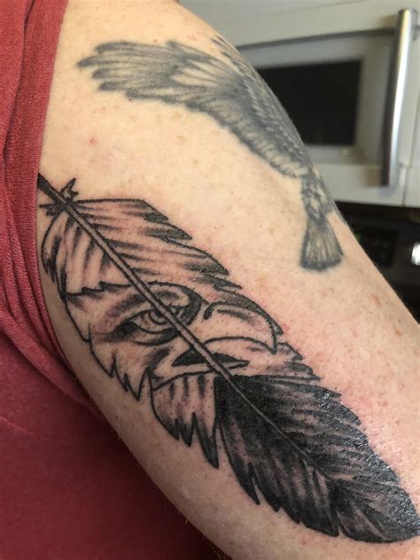 Eagle Feather By Bill At Luxury Tattoo In Delaware Ohio My 4Th Piece By Him In 9 Months R Tattoo