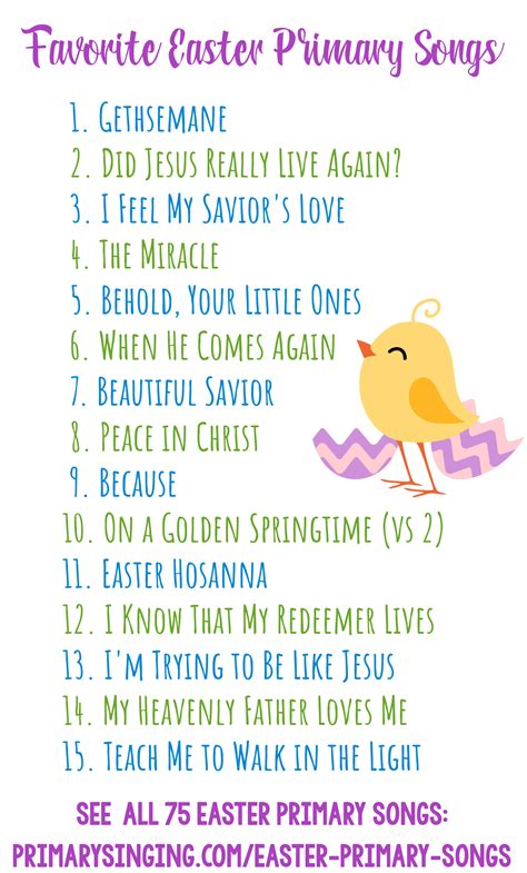 Easter Primary Songs For Lds Children