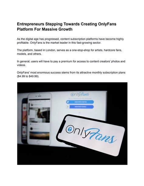 Entrepreneurs Stepping Towards Creating Onlyfans Platform For Massive Growth By Jessyrayder Issuu Entrepreneurs Stepping Towards Creating Onlyfans Platform For Massive Growth By Jessyrayder Issuu