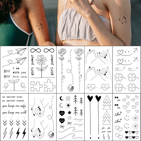 Esland Realistic Best Friends Temporary Tattoos Matching Bestie Tattoo Stickers For Women Girls Couples And Family Amazon Co Uk Beauty