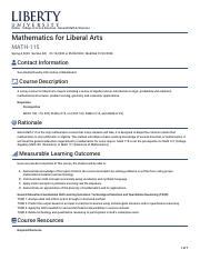 Essential Math Skills For Liberal Arts Course Overview Course Hero