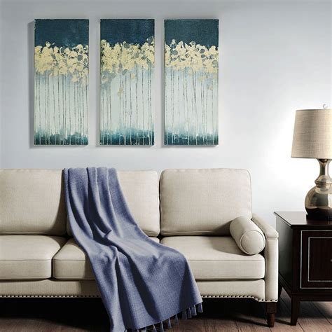 Everly Quinn Gold Foil Abstract 3 Piece Canvas Wall Art Set Wayfair