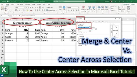 Excel 365 Center Across Selection Cfi