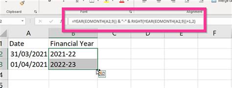 Excel Financial Year Formula