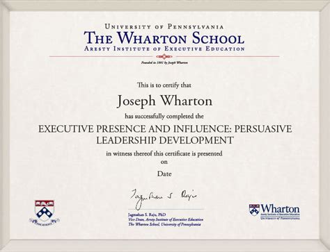 Executive Presence And Influence At Wharton Online Certificate And Training Program