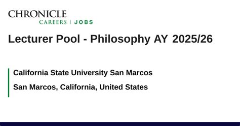 Faculty Positions Jobs In San Marcos February 2026 The Chronicle Of Higher Education Jobs