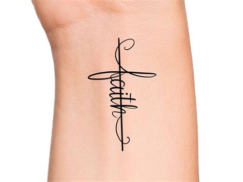 Faith Cross Temporary Tattoo Religious Tattoo Small Cross Tattoo Etsy Australia