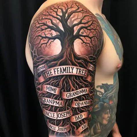 Family Tree Tattoos For Men Tree Man Tattoo By Robert Mankowski