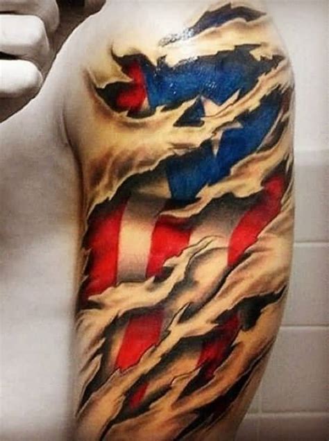 Famous Ripped Skin Tattoo Design For Cool Men