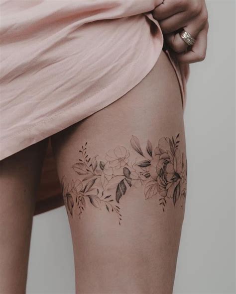 Feminine Thigh Band Tattoo Printable