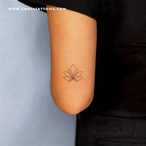 Fine Line Lotus Flower Temporary Tattoo Set Of 3 Small Tattoos