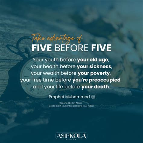 Five Before Five A Hadith Five Before Five A Hadith