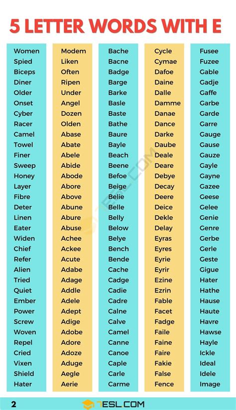 Five Letter Word With E As First Letter And N As Third Letter Printable Online