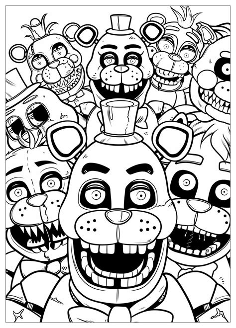 Five Nights At Freddys Coloring Pages Color Your Way Into Freddy S World Mrcoloring Com