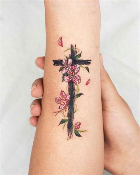 Flower Cross Tattoo Flower Cross Tattoo