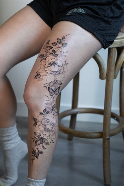 Flower Tattoo Leg Designs