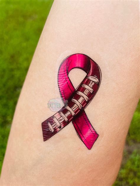 Football Breast Cancer Ribbon Tattoos Sheet Of 35 Itty Bits Designs