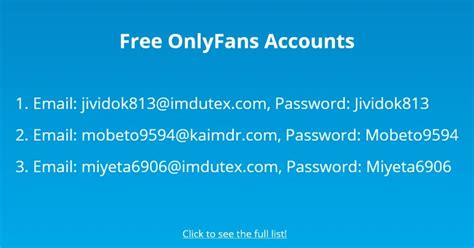 Free Onlyfans Accounts & Passwords - February 2026 (100% Working)