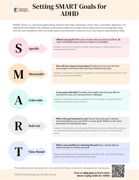 Free Smart Goals For Adhd Worksheet Pdf Download Choosingtherapy Com Free Smart Goals For Adhd Worksheet Pdf Download Choosingtherapy Com