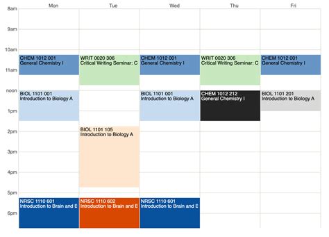 Freshman Fall Schedule R Upenn