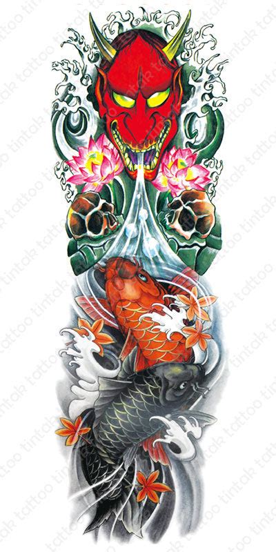 Fs Devil Koi Fish Temporary Tattoo 025 Tintak Tattoo