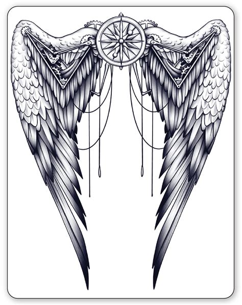 Full Back Wings Semi Permanent Tattoo Easytatt Ink Uk
