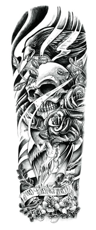 Full Sleeve Arm Leg Tattoo Crow Skull Tattoo For A Week Full Sleeve Arm Leg Tattoo Crow Skull Tattoo For A Week