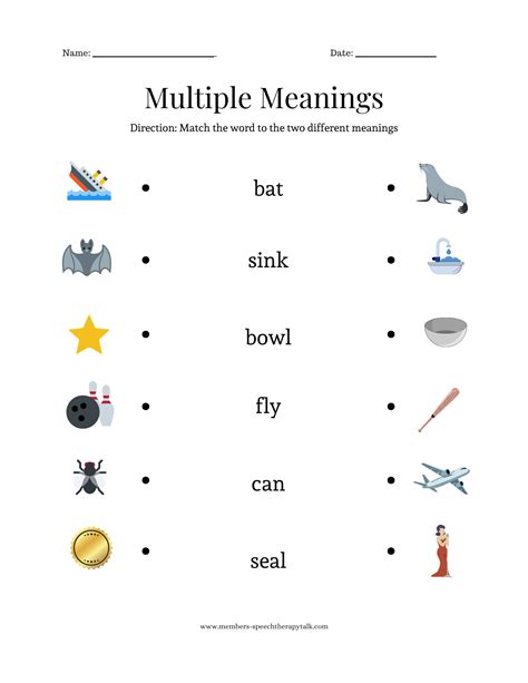 Fun Multiple Meaning Word Quiz Printable Pdf Printable Art And Words