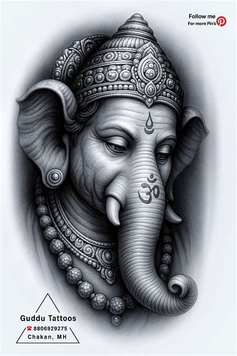 Ganesha Tattoo Design Guddu Tattoos Chakan Maharashtra In 2025 Ganesha Tattoo Elephant