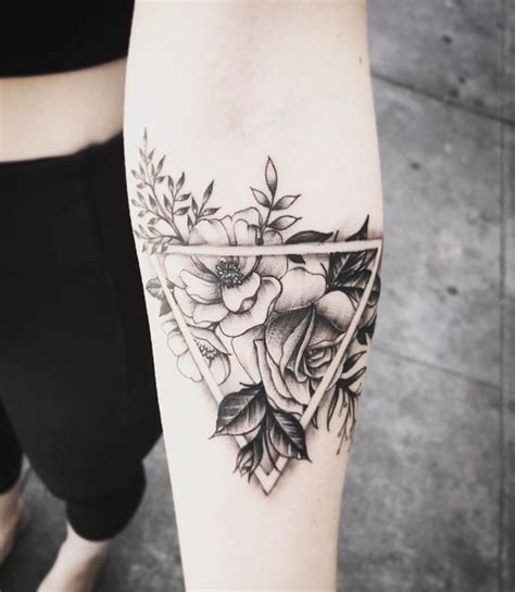 Geometric Flower Tattoo