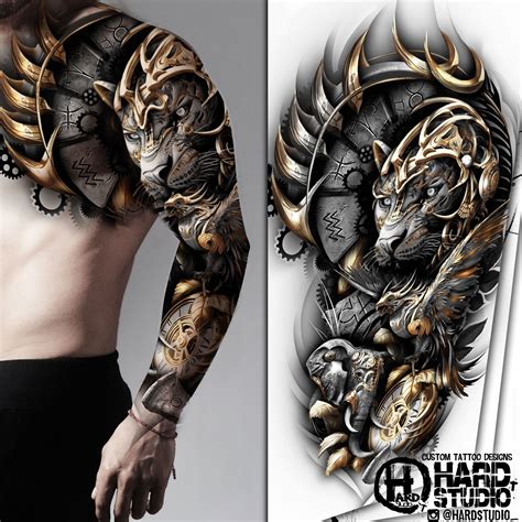 Get More From Hard Studio On Patreon Full Sleeve Tattoo Design Custom Tattoo Design Viking