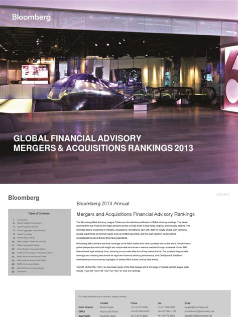 Global Financial Advisory Mergers Acquisitions Rankings 2013 Pdf Morgan Stanley Mergers And Acquisitions