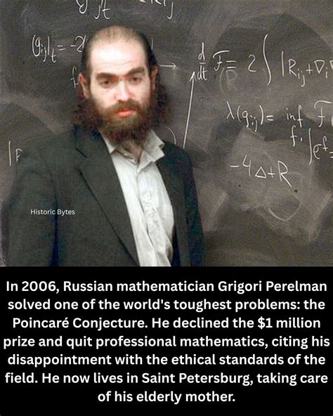 Grigori Perelman Is A Russian Mathematician Who Rose To Global Attention In The Early 2000S After Solving The Poincar Conjecture A Problem That Had Challenged Mathematicians For Over A Century His Proof
