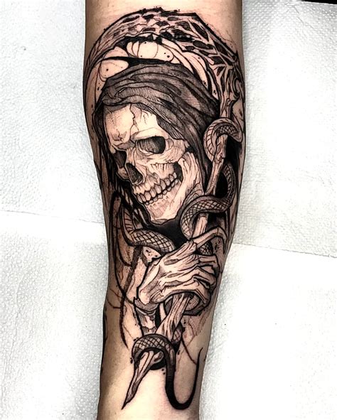 Grim Reaper Skull Tattoo Designs
