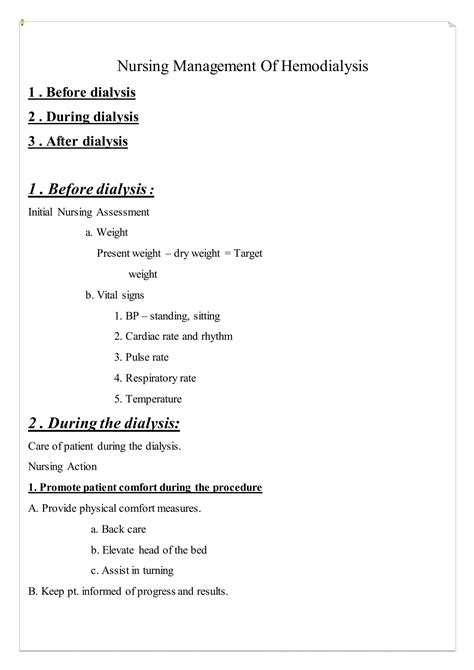 Hemodialysis Iii Nursing Management Hemodialysis Iii Nursing Management