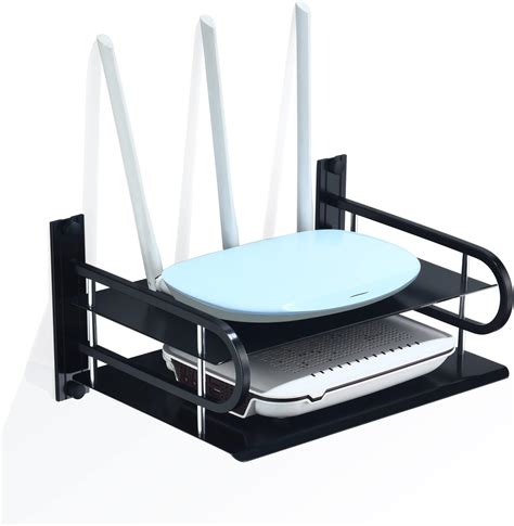Herchr Router Stand Wifi Router Shelf Small Mini Wall Shelves Stuff Wifi Remote Control Storage