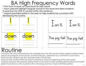 High Frequency Word Cards Aligned With Ba 2022 By Kinderteachtn