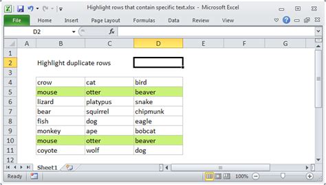 Highlight Duplicate Rows With Excel Conditional Formatting Youtube