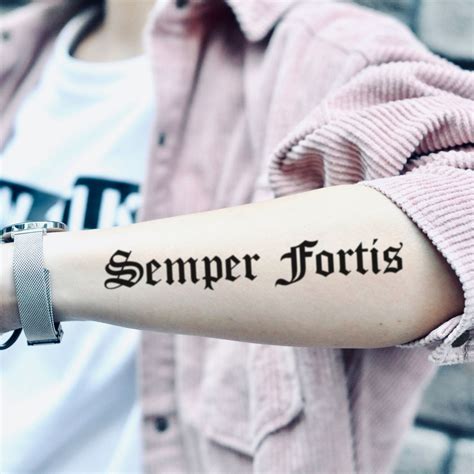 Hong Kong Semper Fortis Temporary Tattoo Sticker Set Of 2 Ohmytat Ohmytat Pinkoi