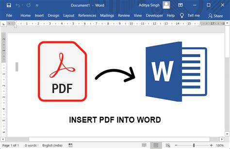 Insert PDF into Word Document Easily