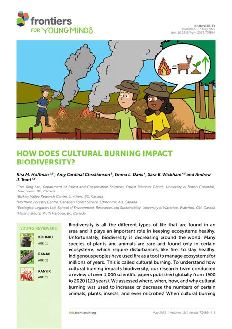 How Does Cultural Burning Impact Biodiversity Frontiers For Young Minds