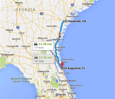 How Far Is St Augustine Travel Distances From Florida Cities