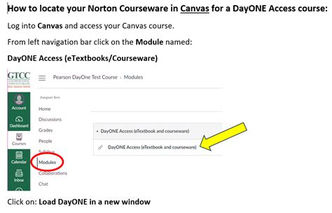 How To Access Norton Courseware For A Dayone Access Course In Canvas The Jamestown Campus Store