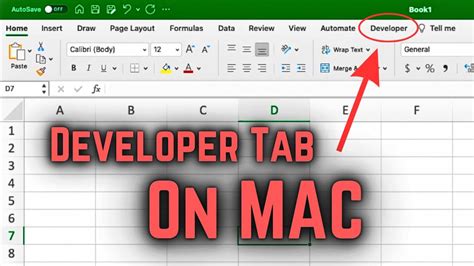 How To Add Developer Tab In Excel For Mac Youtube