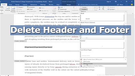How To Delete Header And Footer In Microsoft Word 2017 Youtube