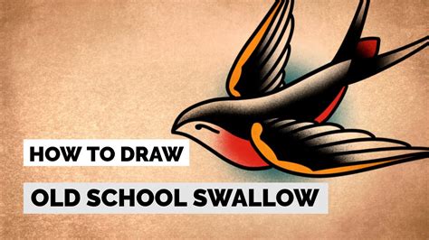 How To Draw A Easy Traditional Swallow Tattoo Drawing Tutorial Youtube